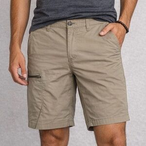 eatherproof Tan Khaki Cargo Shorts Men’s Size 34 Zipper Pocket Casual Outdoor